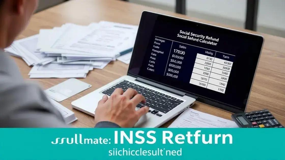 Simulador fictício: cálculos de restituição do INSS