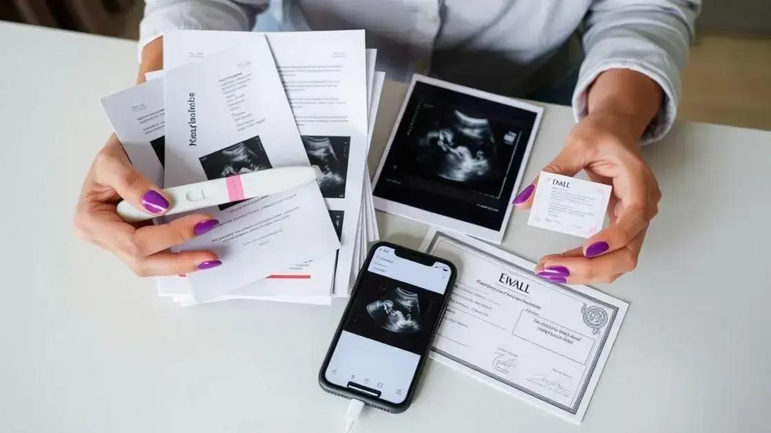 documentos e provas que ajudam a comprovar a gravidez