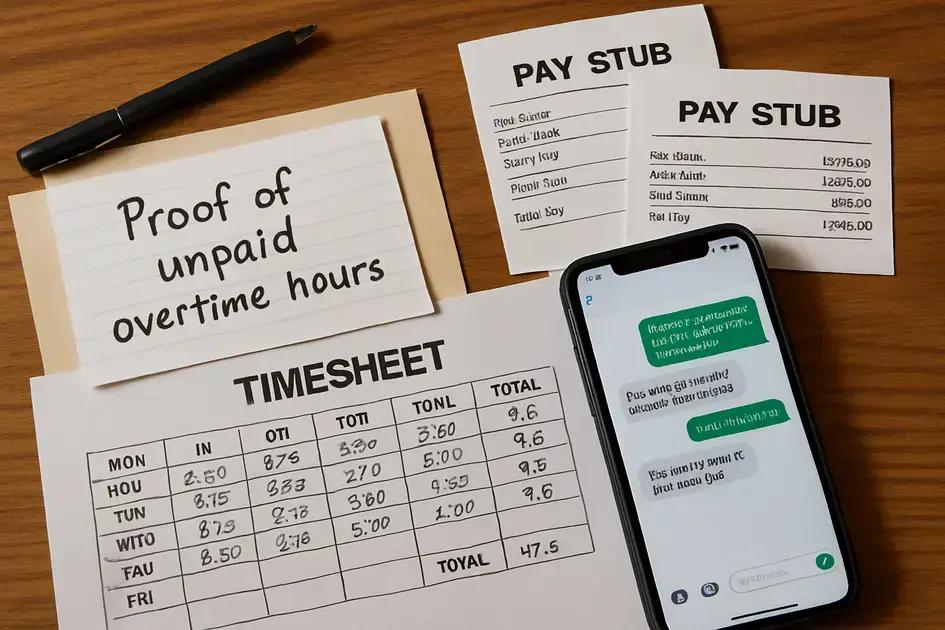Documentos que comprovam as horas extras não pagas