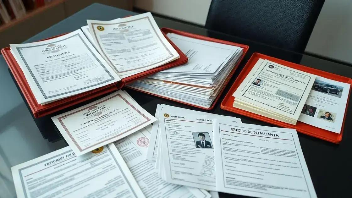 Quais documentos são necessários em cada situação
