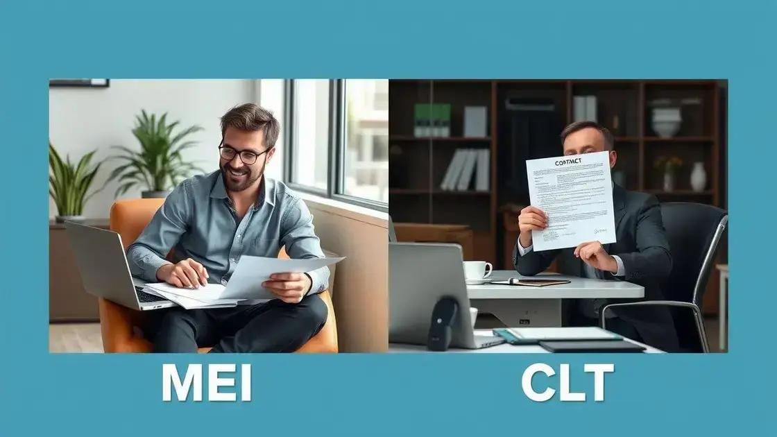 Diferença entre contrato MEI e contratação CLT