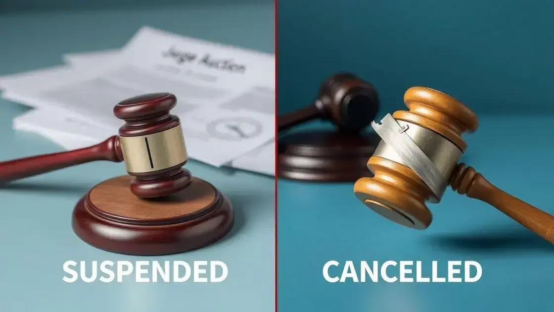 Diferença entre leilão suspenso e cancelado