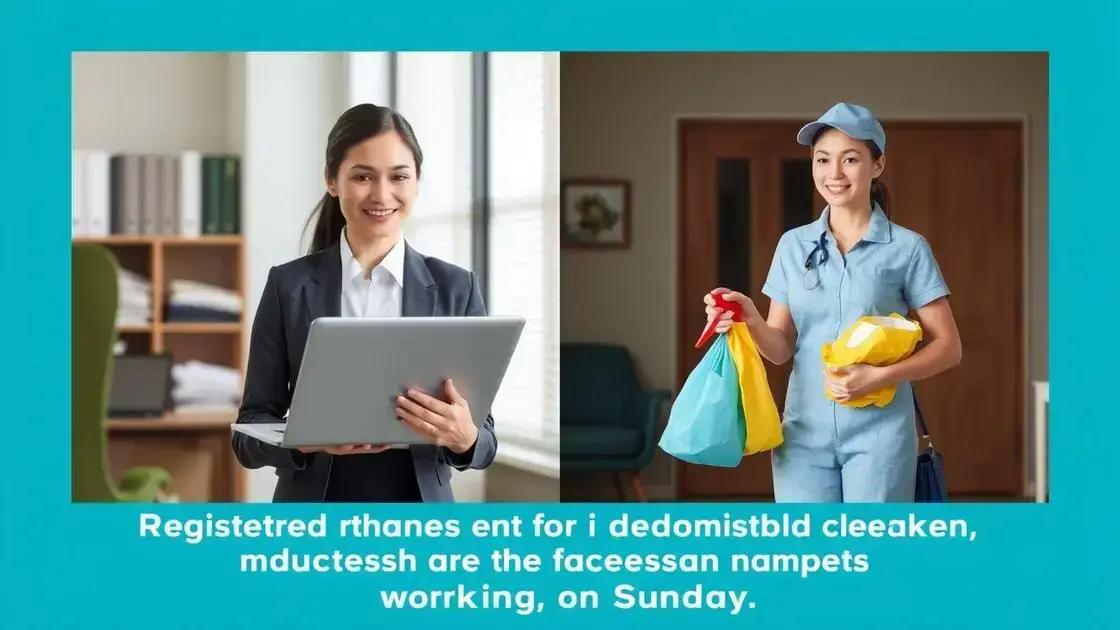 Diferença entre trabalhador registrado e doméstico no domingo