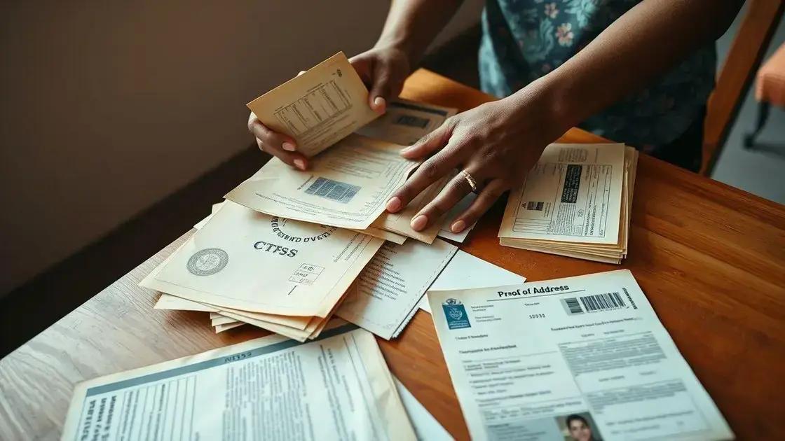 Documentos obrigatórios para dar entrada no pedido