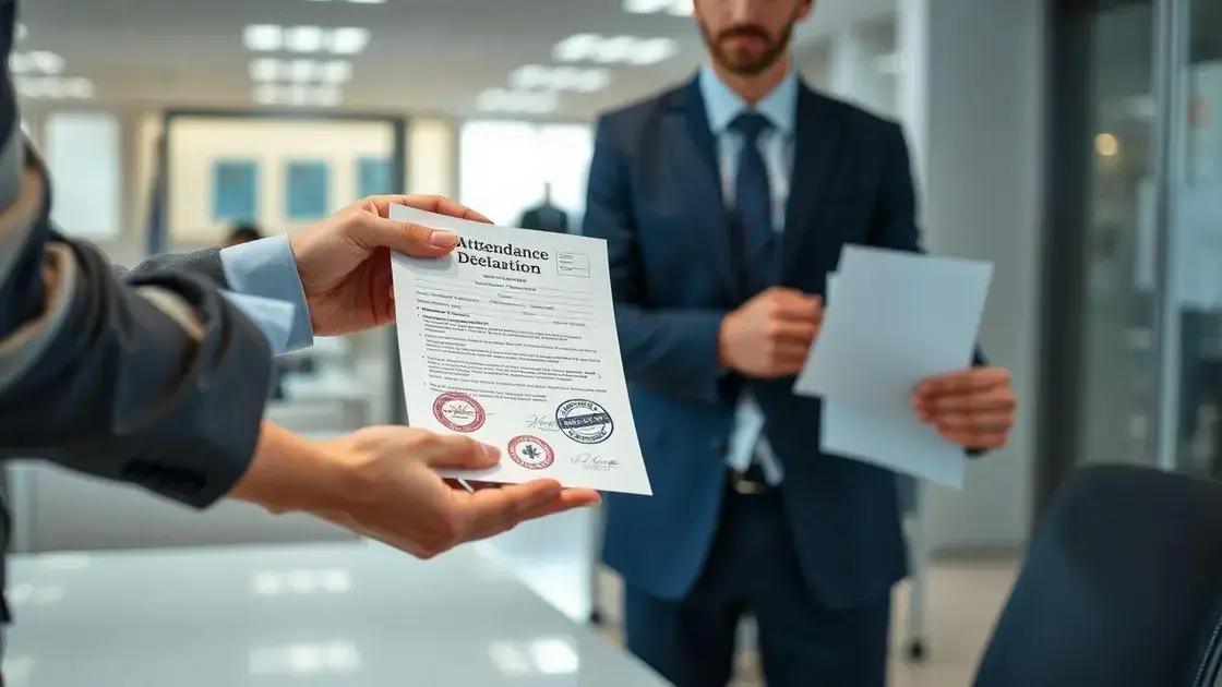 Quando a empresa pode aceitar a declaração de comparecimento