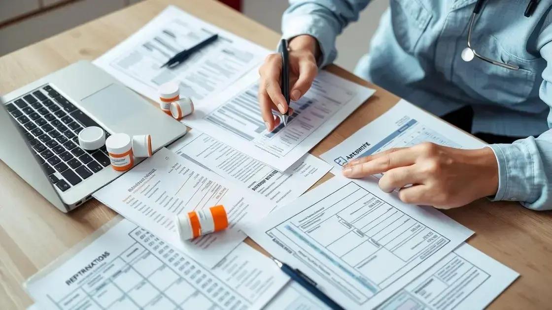 Reúna todos os documentos médicos necessários