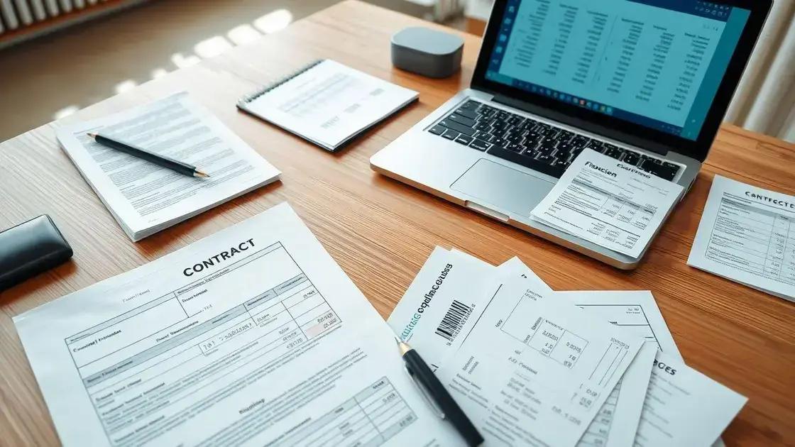 Documentos necessários para a análise do contrato