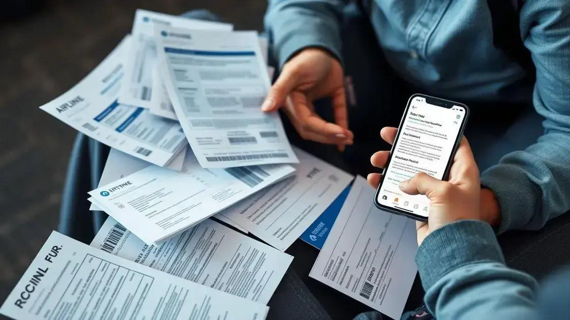 Documentos necessários para comprovar o problema