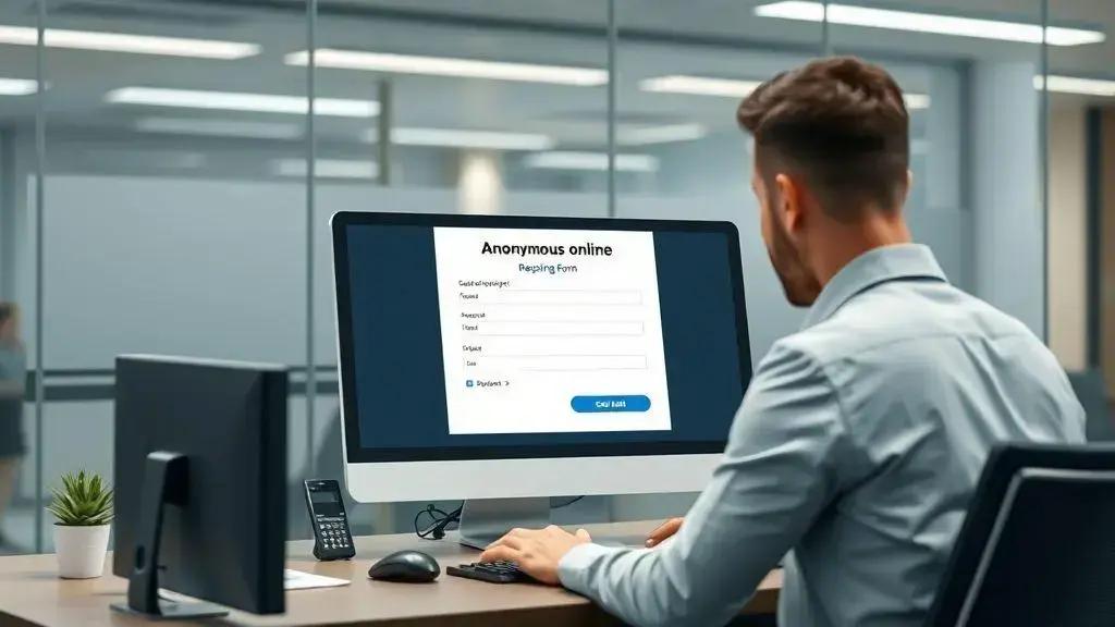 Canais internos para registrar a denúncia com segurança