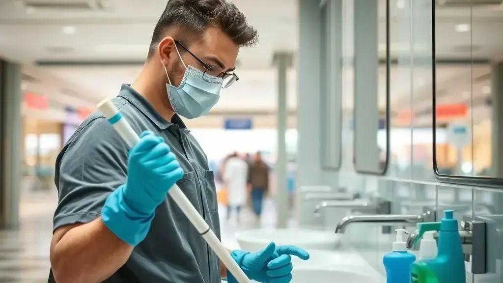 Direitos do profissional de limpeza que higieniza banheiros de shopping: saiba o que você merece